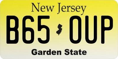 NJ license plate B65OUP