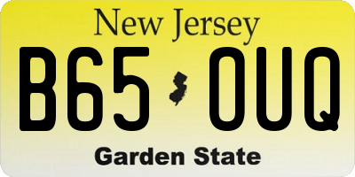 NJ license plate B65OUQ