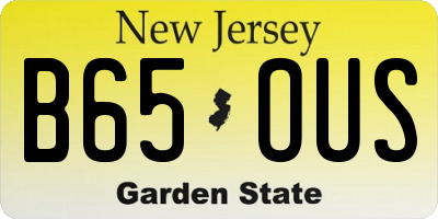 NJ license plate B65OUS
