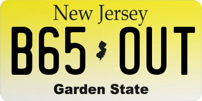 NJ license plate B65OUT