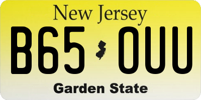 NJ license plate B65OUU