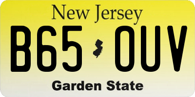NJ license plate B65OUV