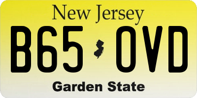 NJ license plate B65OVD