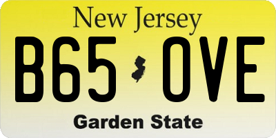NJ license plate B65OVE
