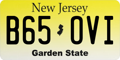 NJ license plate B65OVI