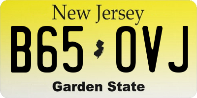 NJ license plate B65OVJ