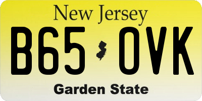 NJ license plate B65OVK