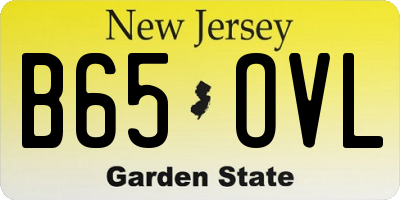 NJ license plate B65OVL