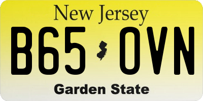 NJ license plate B65OVN