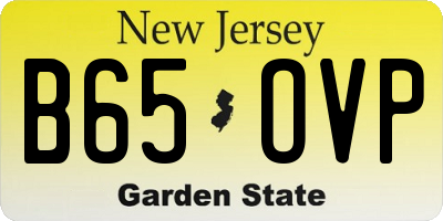 NJ license plate B65OVP