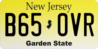NJ license plate B65OVR
