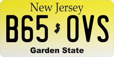 NJ license plate B65OVS