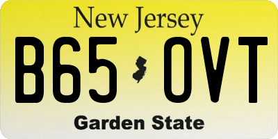 NJ license plate B65OVT