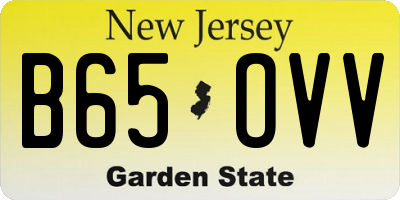 NJ license plate B65OVV