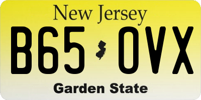 NJ license plate B65OVX