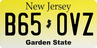 NJ license plate B65OVZ