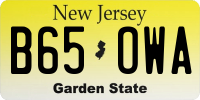 NJ license plate B65OWA