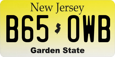 NJ license plate B65OWB