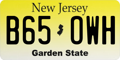 NJ license plate B65OWH