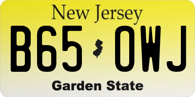 NJ license plate B65OWJ