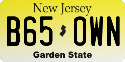 NJ license plate B65OWN