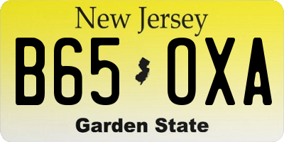 NJ license plate B65OXA
