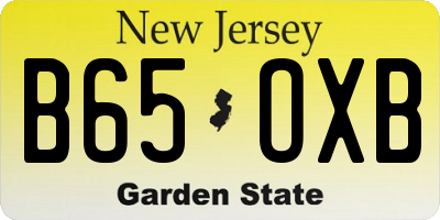 NJ license plate B65OXB