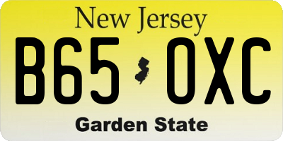 NJ license plate B65OXC