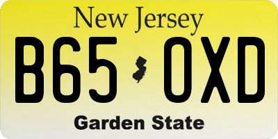 NJ license plate B65OXD