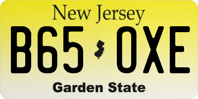 NJ license plate B65OXE