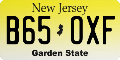 NJ license plate B65OXF