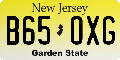 NJ license plate B65OXG