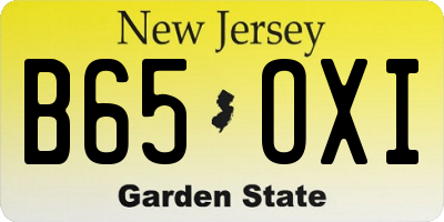 NJ license plate B65OXI