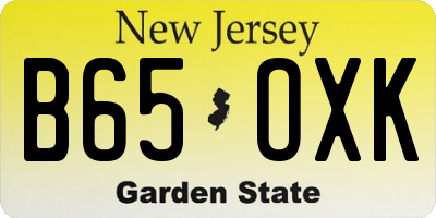 NJ license plate B65OXK