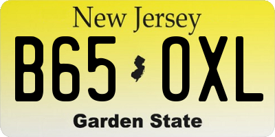 NJ license plate B65OXL