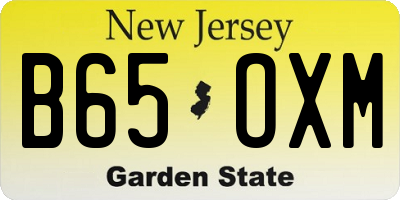 NJ license plate B65OXM