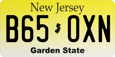 NJ license plate B65OXN