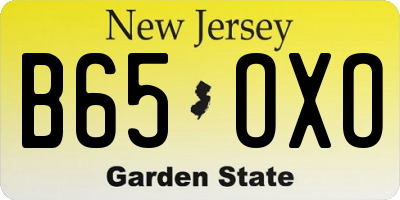 NJ license plate B65OXO