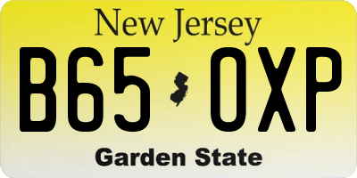 NJ license plate B65OXP