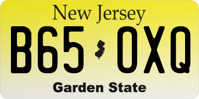 NJ license plate B65OXQ