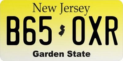 NJ license plate B65OXR