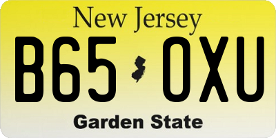 NJ license plate B65OXU