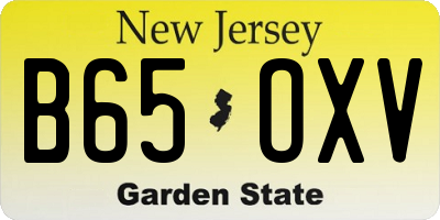 NJ license plate B65OXV