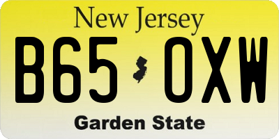 NJ license plate B65OXW