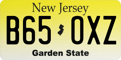 NJ license plate B65OXZ