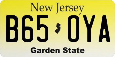 NJ license plate B65OYA