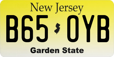 NJ license plate B65OYB