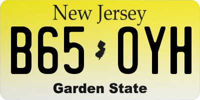 NJ license plate B65OYH