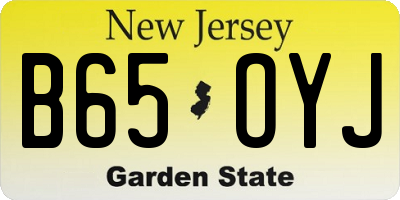 NJ license plate B65OYJ
