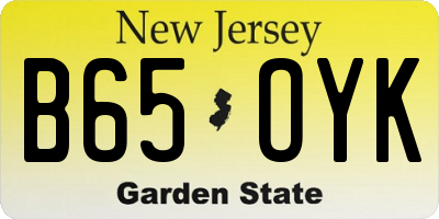 NJ license plate B65OYK